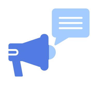 Konuşma baloncuğu vektör illüstrasyonlu megafon