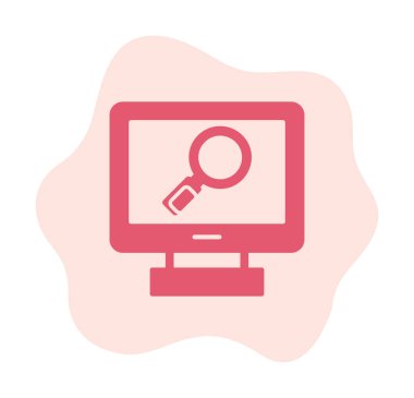 Büyütücü cam çizgi simgesi, arama konsepti