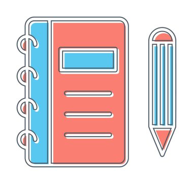 Kalem, vektör illüstrasyonlu günlük 