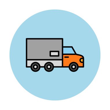 dağıtım kamyonu simgesi, vektör illüstrasyonu