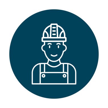 Fabrika İşçi simgesi vektör illüstrasyonu