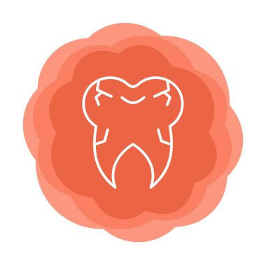 Kırık diş simgesi, vektör illüstrasyonu  