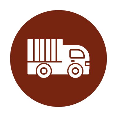 dağıtım kamyonu simgesi, vektör illüstrasyonu