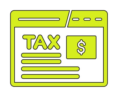 beyaz üzerinde vergilendirme web sitesi simgesi vektör çizimi 