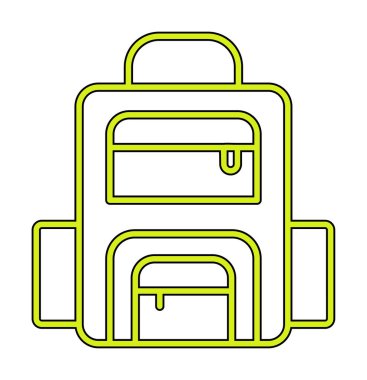 Sırt çantası ikon vektörü. Okul sırt çantası tabelası. izole edilmiş sınır sembolü çizimi