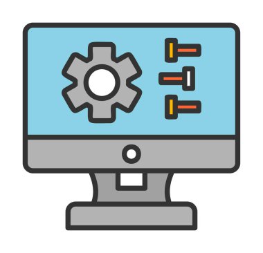 Ayarları web simgesi, vektör çizim              