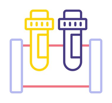 test tüpleri vektör düz renk simgesi 