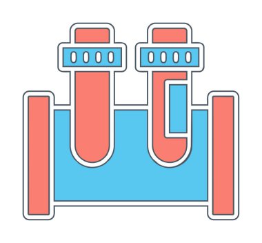 test tüpleri vektör düz renk simgesi 