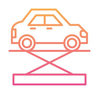 araba kriko ve onarım servisi, vektör illüstrasyonu  