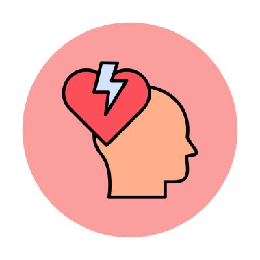 kırık kalp simge vektör çizim