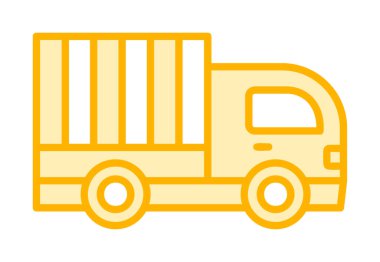 dağıtım kamyonu simgesi, vektör illüstrasyonu