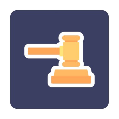 Mahkeme tokmağı ikonu. Hakim tokmak vektör simgesi rengi düz izole