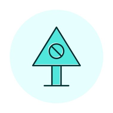 Yasaklanmış yol simgesinin vektör illüstrasyonu 