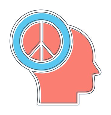 kafa simgesi barış sembolü, vektör illüstrasyonu basit tasarım