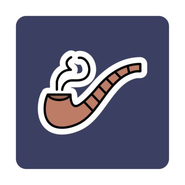 tütün tüttürme çubuğu simgesi, vektör illüstrasyonu