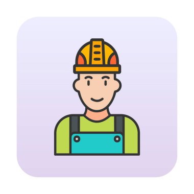 Fabrika İşçi simgesi vektör illüstrasyonu