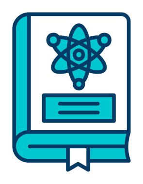 Fizik Kitabı vektör illüstrasyonu, simge ögesi arkaplanı