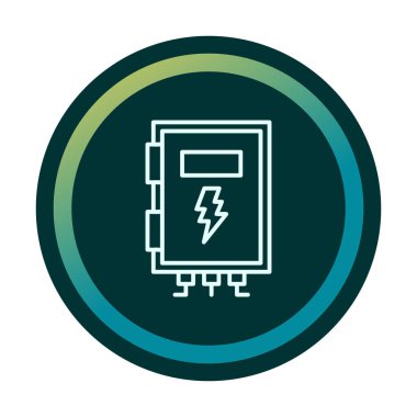 Güç simgesi, vektör illüstrasyonu. Yüksek Voltaj Kutusu              