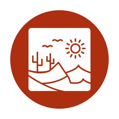 Çöl manzarası ikonu vektör illüstrasyon tasarımı