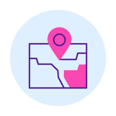 düz pin konum konum ikon vektör çizimi 