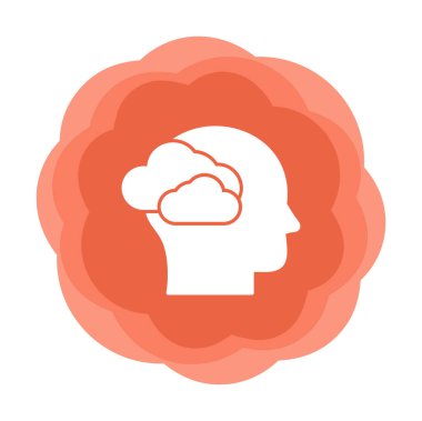 Bulut simgesi olan beyin, vektör illüstrasyonu