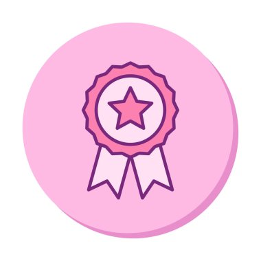 düz basit ödül rozet vektör düz çizgi simgesi