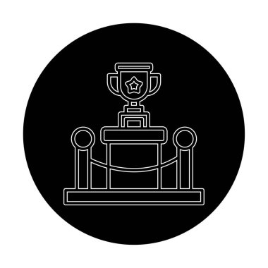 Ödül kupası ikonu vektör illüstrasyonu. Kadeh.                          