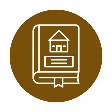 Mimarlık Kitabı düz simgesi, vektör illüstrasyonu 