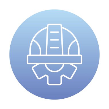 Güvenli Miğfer Düz Vektör Simgesi.                        