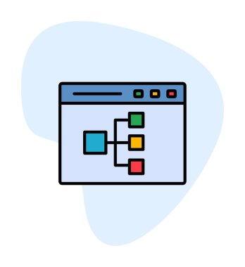 Çevrimiçi Akış Çizelgesi modern simgesinin vektör illüstrasyonu                  