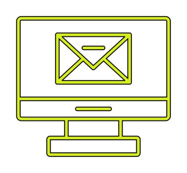 Basit düz bilgisayar e- posta iletisi vektör illüstrasyon tasarımı