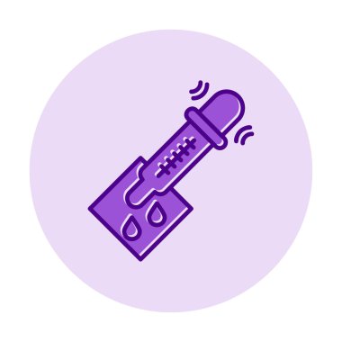 pipette ile tıbbi test simgesi, vektör illüstrasyonu basit tasarım