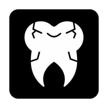 Kırık diş simgesi, vektör illüstrasyonu  