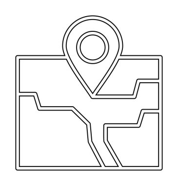 düz pin konum konum ikon vektör çizimi 