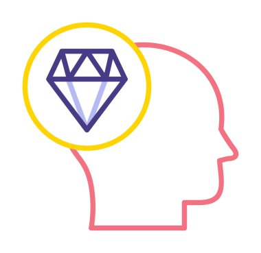 Elmas simgesi, vektör illüstrasyonu basit tasarım