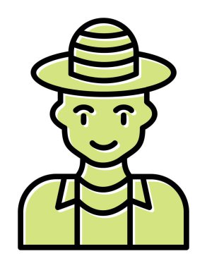 Turist şapkası simgesi, vektör illüstrasyonu 