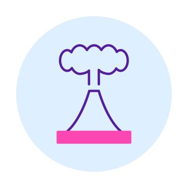 Volkan vektör illüstrasyonu, çizgi film simgesi ögesi.                         