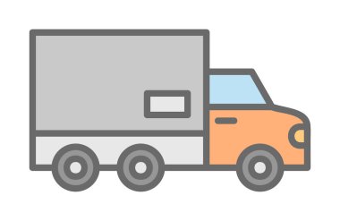 dağıtım kamyonu simgesi, vektör illüstrasyonu