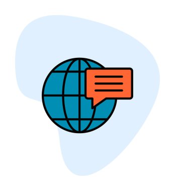 Dünya İletişim vektör simgesi modern illüstrasyon             