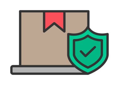 İşaretleme simgesi, vektör illüstrasyonlu kutu 