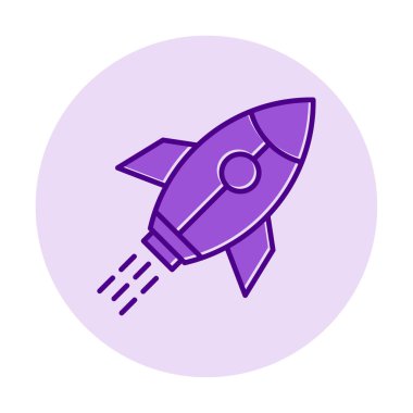 Girişim konsepti, roket simgesi, düz tasarım 
