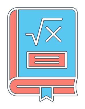 Matematik kitabı. Web simgesi basit illüstrasyon                         