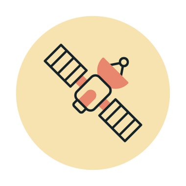 Uydu Simgesi, vektör illüstrasyonu 