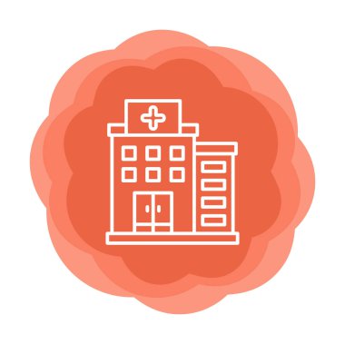 Hastane simgesi, vektör illüstrasyonu