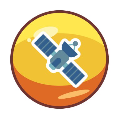 Uydu Simgesi, vektör illüstrasyonu 