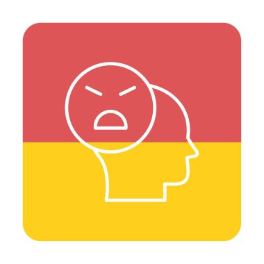 Kızgın avatar simgesi, vektör illüstrasyonu 