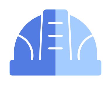 İnşaat Miğferi. İnşaat endüstrisi simgesi ana hatlarıyla doldurulmuş                    