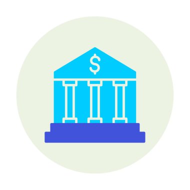 Banka simgesi, vektör illüstrasyonu 