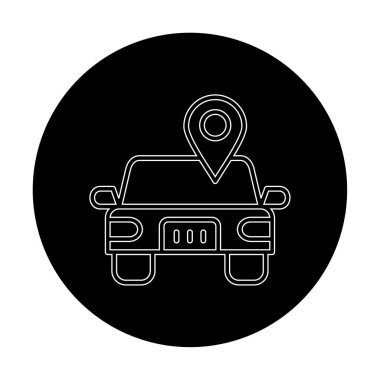 Araba Konumu ikon vektör illüstrasyonu                      
