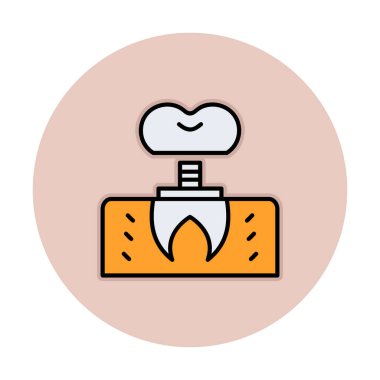 Dentistry implant icon outline vector. Dental tooth. 